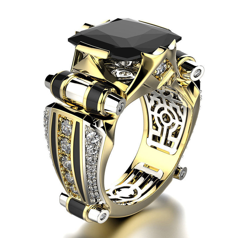 šHot Saleš„Heavy Duty Vintage Zirconia Wide Band Ring