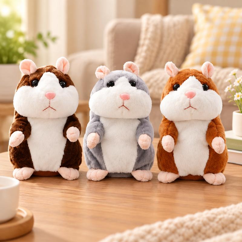 Talking Hamster Plush โ repeats whatever you say, auto head-shaking, hilarious fun for kids & adults