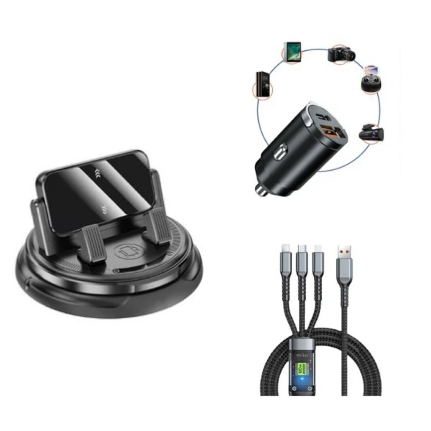 📱2-in-1 Car Phone Holder + Parking Number Plate – 360° rotation, fits heavy-duty cases. 🚗