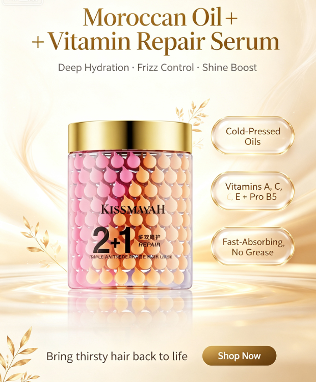 🔥Hair Vitamin Oil Capsules💎Argan & Rosehip Frizz Taming • Instant Shine • Travel-Friendly & Non-Greasy | All Hair Types 📍🇬🇧✨