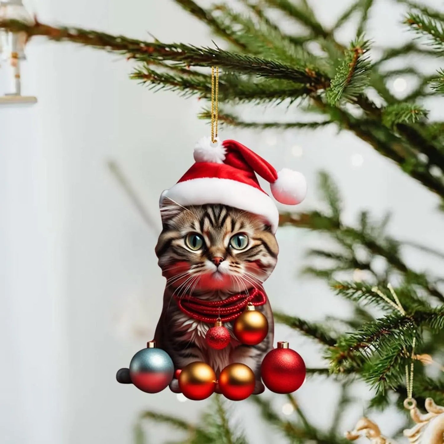 ๐10 Piece ๐ป Cat Christmas Tree Ornaments. Hanging Cat Ornaments
