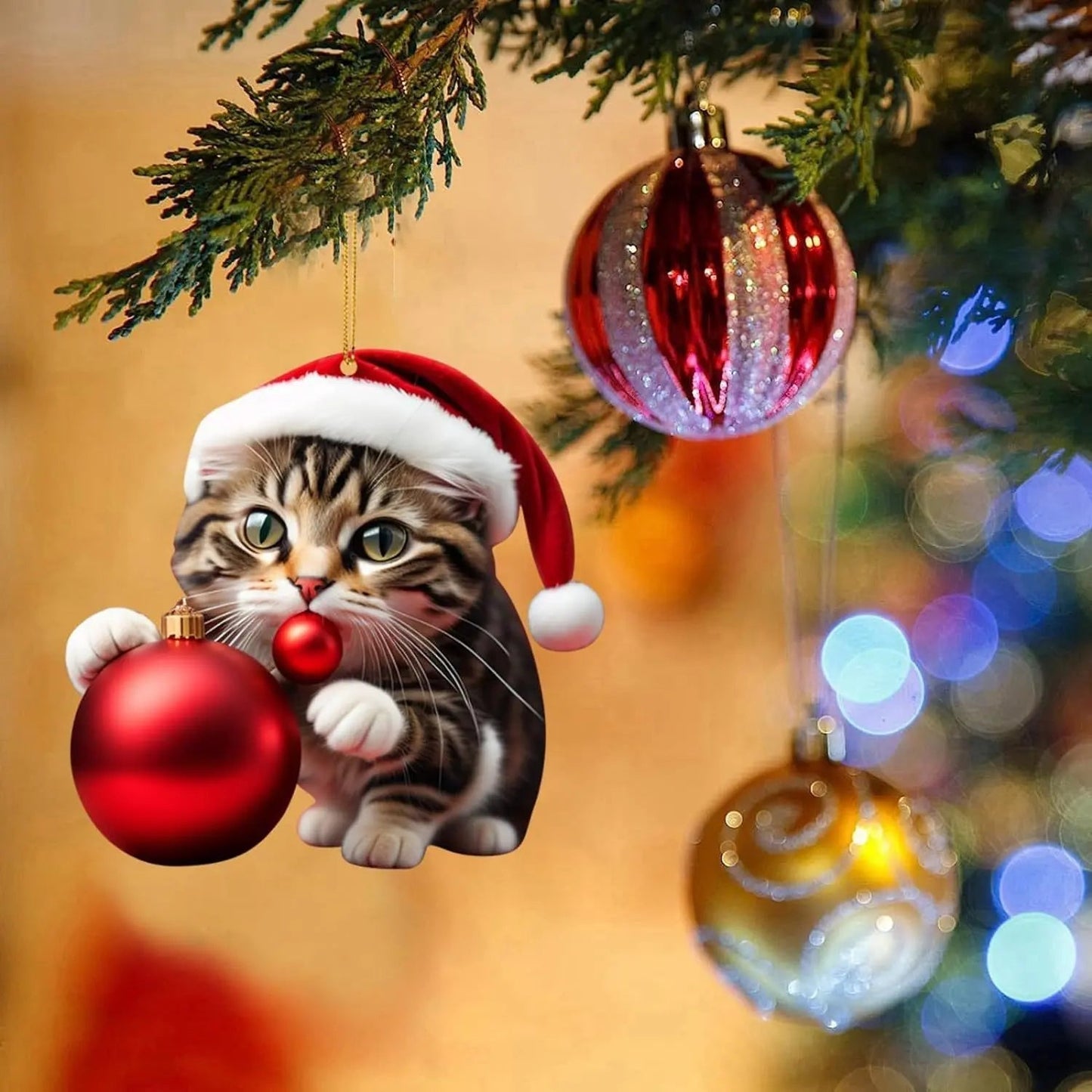 ๐10 Piece ๐ป Cat Christmas Tree Ornaments. Hanging Cat Ornaments
