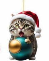 ๐10 Piece ๐ป Cat Christmas Tree Ornaments. Hanging Cat Ornaments