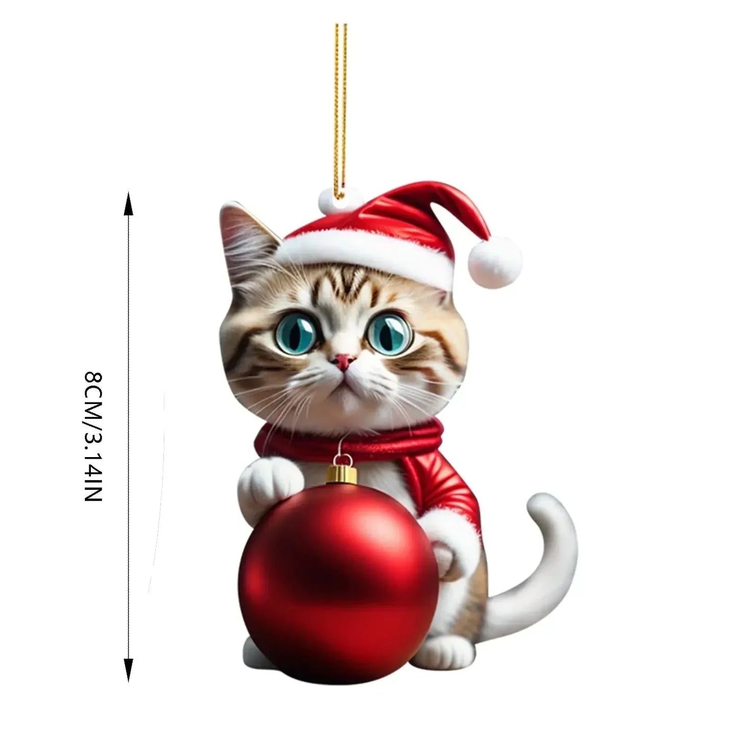 ๐10 Piece ๐ป Cat Christmas Tree Ornaments. Hanging Cat Ornaments