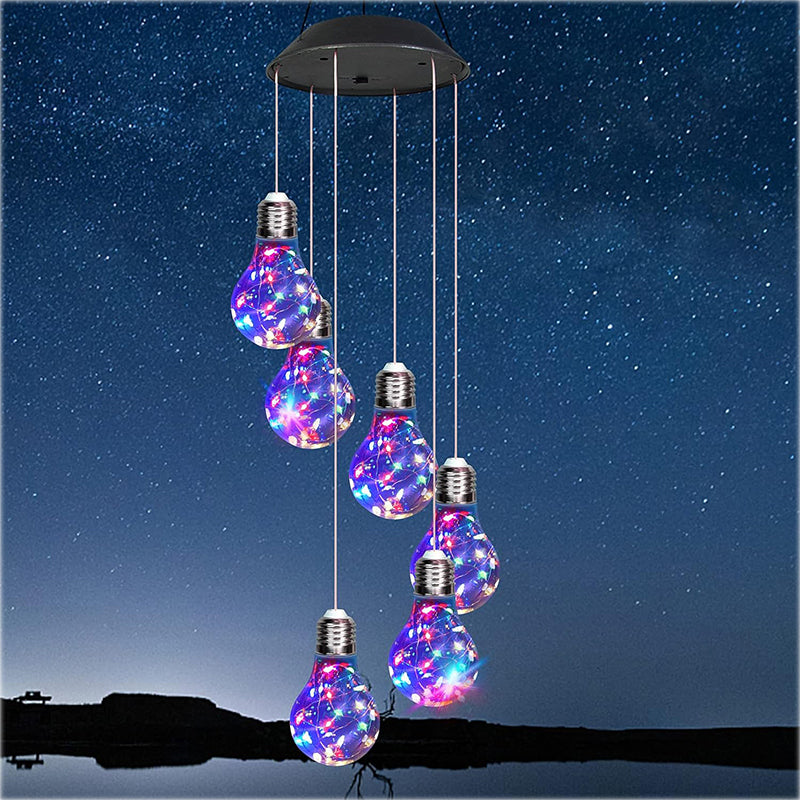 💡Outdoor Colorful LED Solar-Powered Light Bulb Wind Chimes🌠