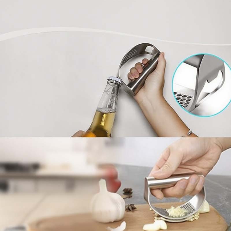 Multi-Functional Stainless Steel Garlic Press
