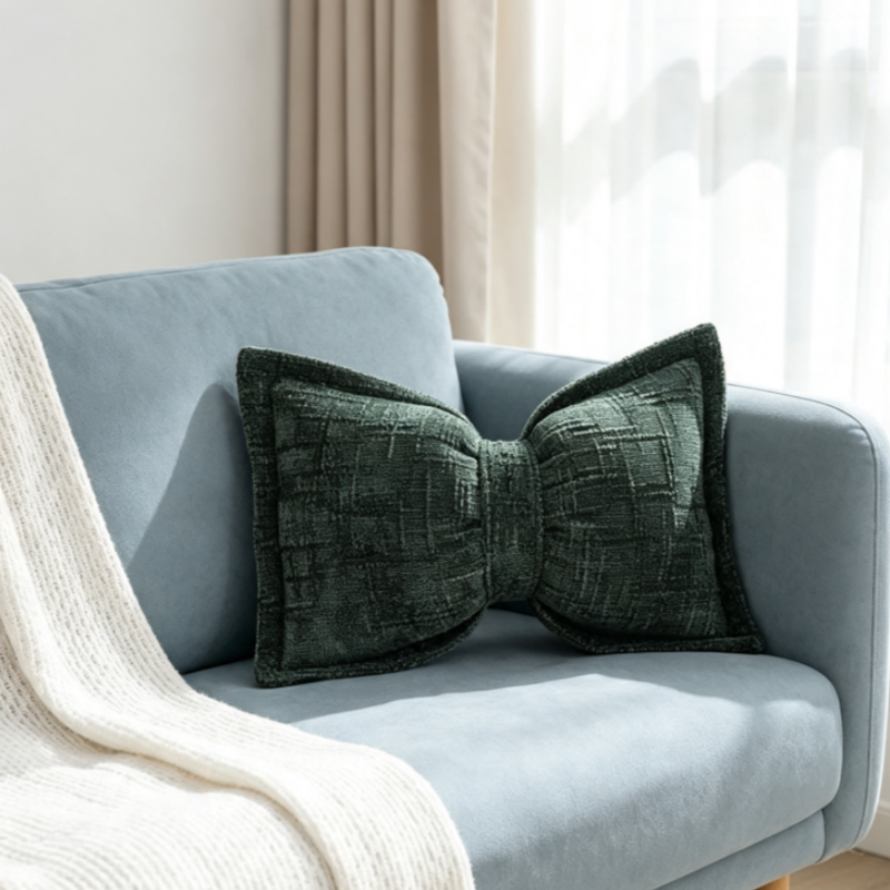 ๐๏ธ Soft Chenille Bow-Shaped Throw Pillow โ Ultra-soft, plush & decorative โ Perfect for sofas, beds & cozy corners โจ