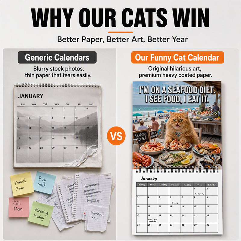 2027 Funny Cats Wall Calendar