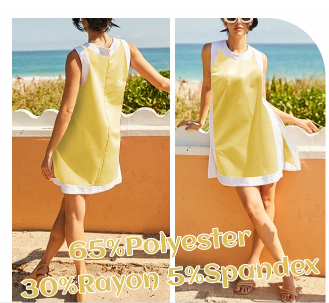 Women's Casual Color Block Sleeveless Tops Matching Shorts