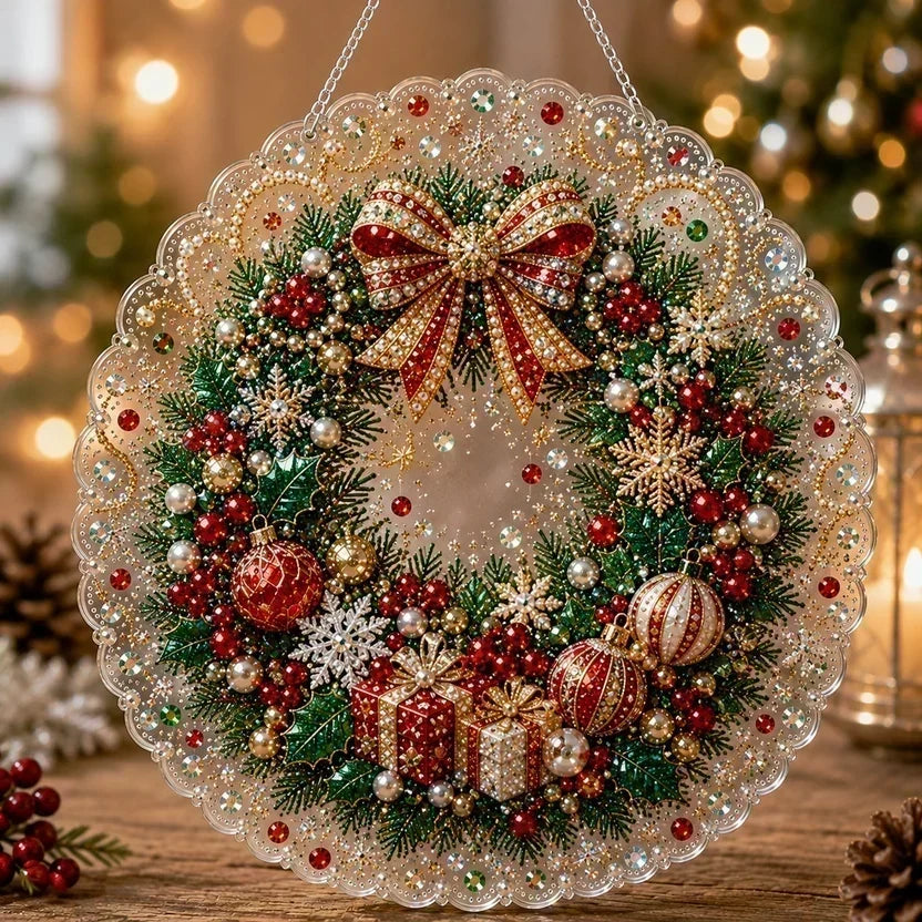 🎄Christmas Pearl Diamond Art Hanging Ornament Kit | Resistant Non-Fading Pearl Beads DIY Handmade Holiday Hanging Decor 🎅💎