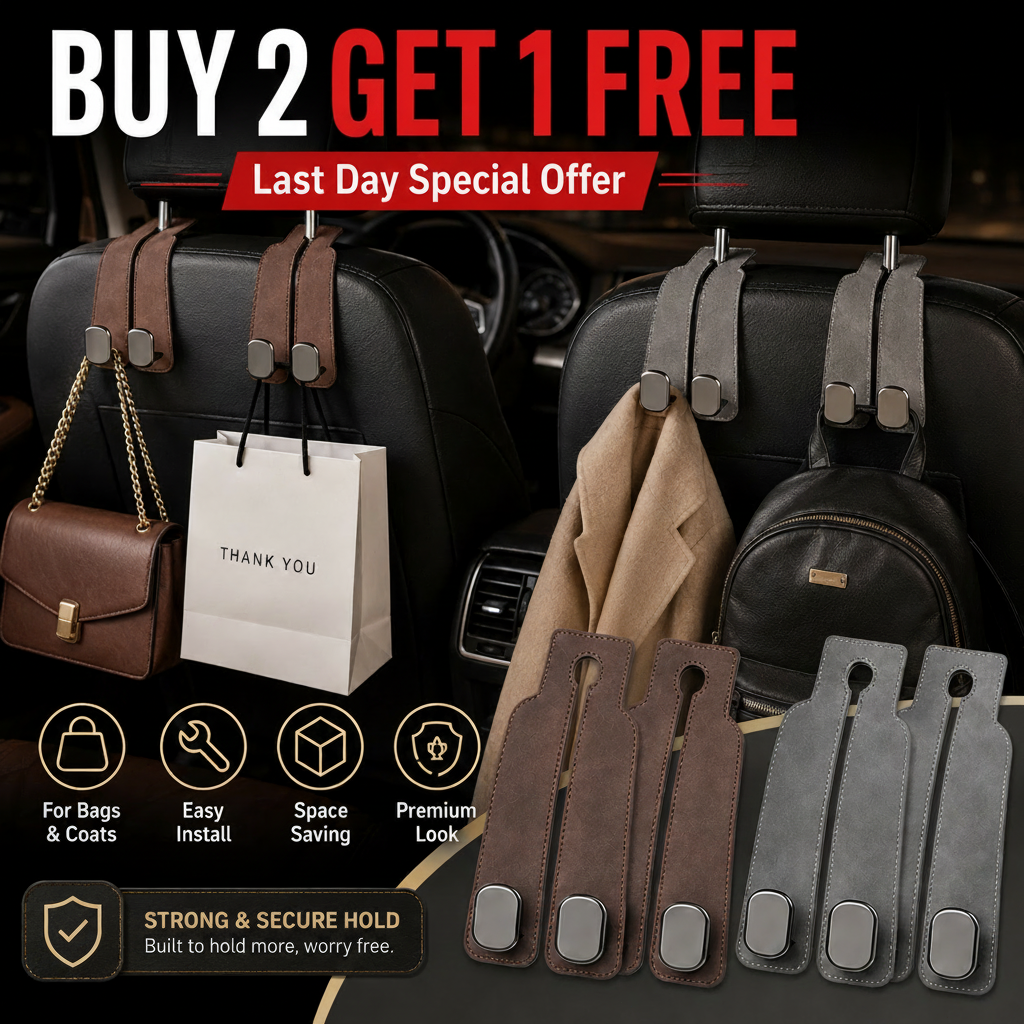 BUY MORE GET MORE FREE 🧥Seat Back Hanger – Perfect for Bags, Coats & More