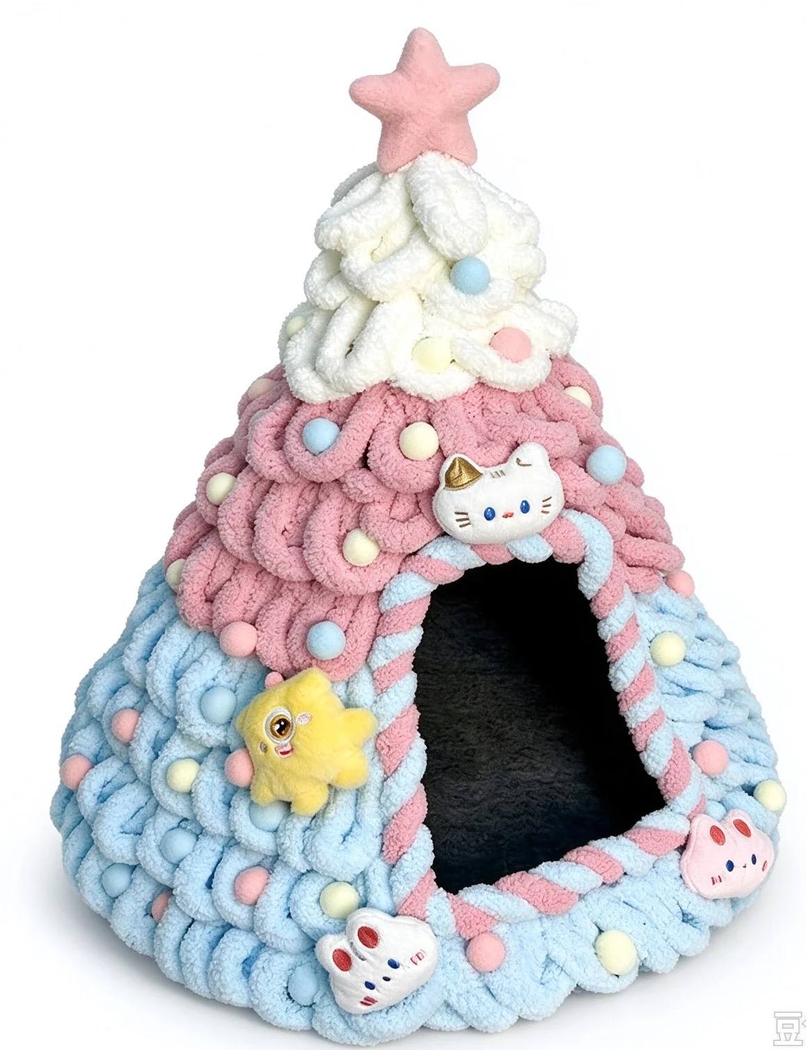 Cozy Christmas Tree Cat Cave
