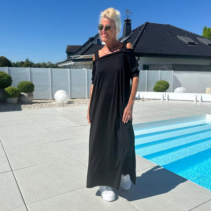 🌈 Women's Maxi Dress With Open Shoulders