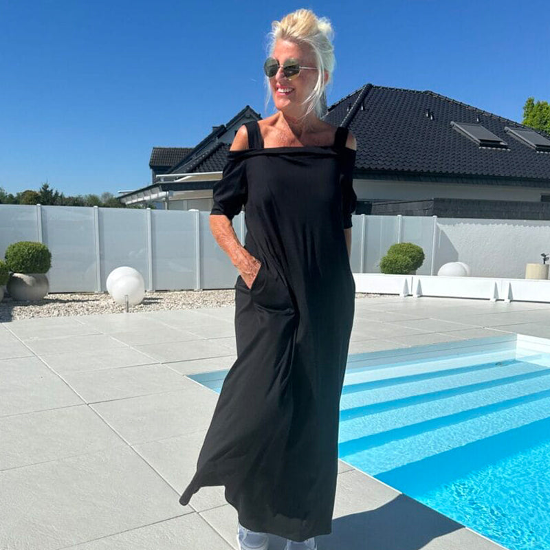 🌈 Women's Maxi Dress With Open Shoulders