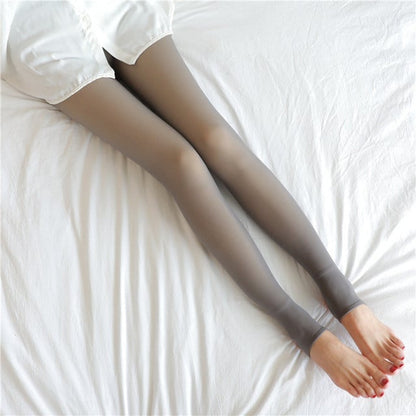 Collants d'hiver chauds et semi-transparents en peluche