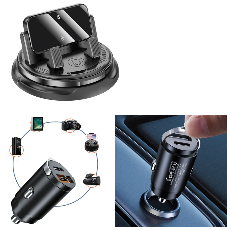 📱2-in-1 Car Phone Holder + Parking Number Plate – 360° rotation, fits heavy-duty cases. 🚗