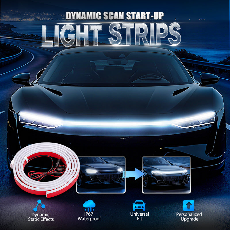 🔥【Dynamic Scan HoodBeam Kit】Light Up Your Hood With Hypnotic Smooth Scanning Effects! ✨🚗
