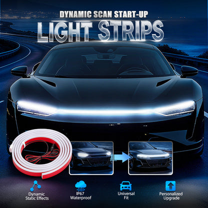 🔥【Dynamic Scan HoodBeam Kit】Light Up Your Hood With Hypnotic Smooth Scanning Effects! ✨🚗