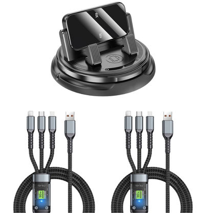 📱2-in-1 Car Phone Holder + Parking Number Plate – 360° rotation, fits heavy-duty cases. 🚗