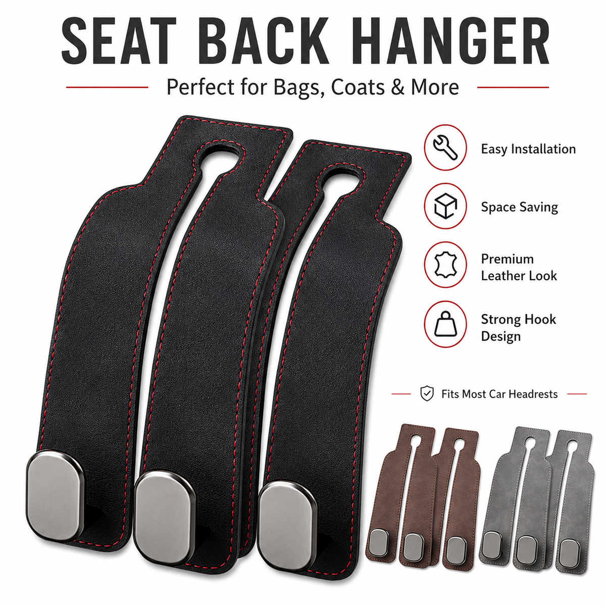 BUY MORE GET MORE FREE 🧥Seat Back Hanger – Perfect for Bags, Coats & More