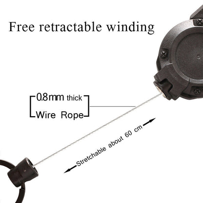 Outdoor Automatic Retractable Wire Rope Anti-theft Keychain