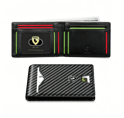 RFID-Blocking Leather and Carbon Fiber Credit Card Holder
