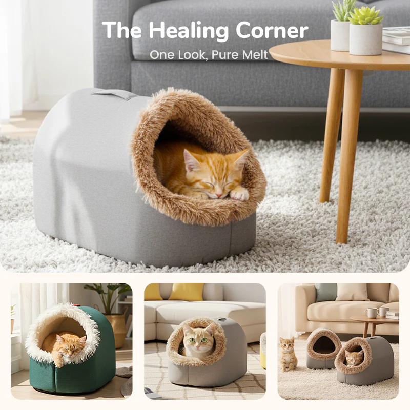 Winter Warm Pet Cave Bed