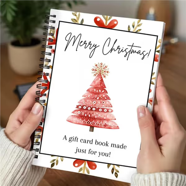 🎄🎁🎅DIY Spiral-Bound Christmas Gift Card Album with Surprise Pages👍
