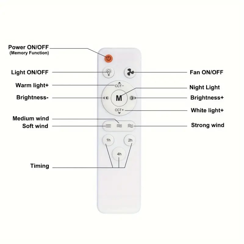 Ventilateur de Plafond Portable 2-en-1 avec Télécommande et Lampe