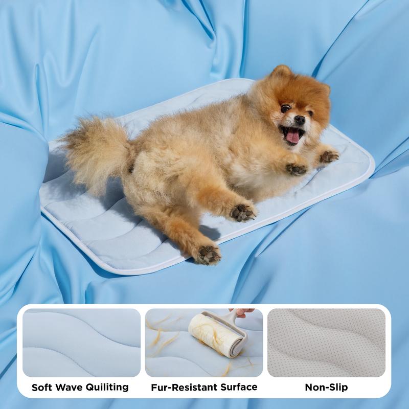 ❄️Breathable Pet Cooling Mat – No Water or Electricity Needed, Machine Washable, Lightweight & Portable, Safe Fabric Cooling for Dogs & Cats in Crate, Car & Home