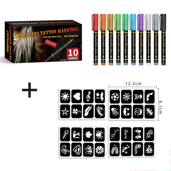 🎨Perfect For Unique Body Art🔥Temporary Tattoo Markers for Skin