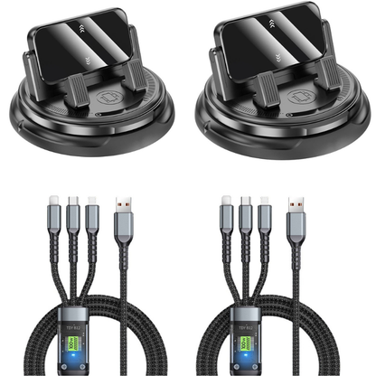 📱2-in-1 Car Phone Holder + Parking Number Plate – 360° rotation, fits heavy-duty cases. 🚗