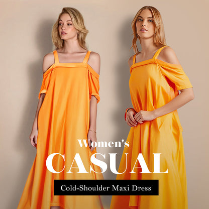 🌈 Women's Maxi Dress With Open Shoulders