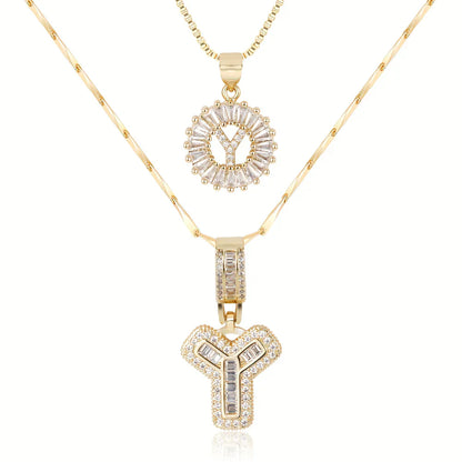 💖2 Pack - Initial Letter Pendant Necklaces
