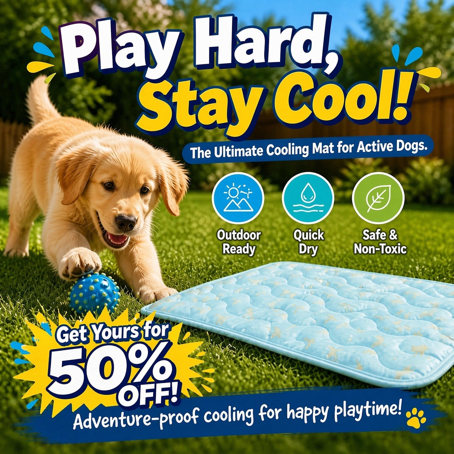 ❄️Breathable Pet Cooling Mat – No Water or Electricity Needed, Machine Washable, Lightweight & Portable, Safe Fabric Cooling for Dogs & Cats in Crate, Car & Home