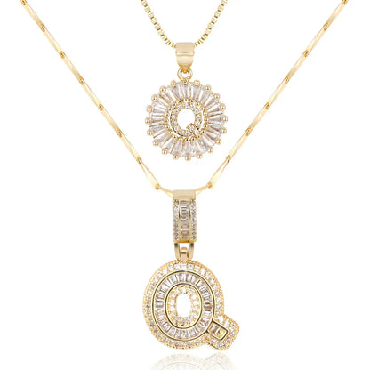 💖2 Pack - Initial Letter Pendant Necklaces
