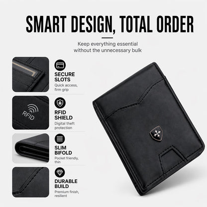 RFID-Blocking Leather and Carbon Fiber Credit Card Holder