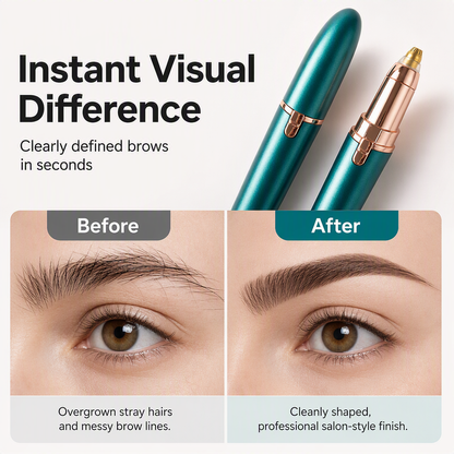 Electric Eyebrow Trimmer Pen with Built-in LED Light and USB Rechargeable Design