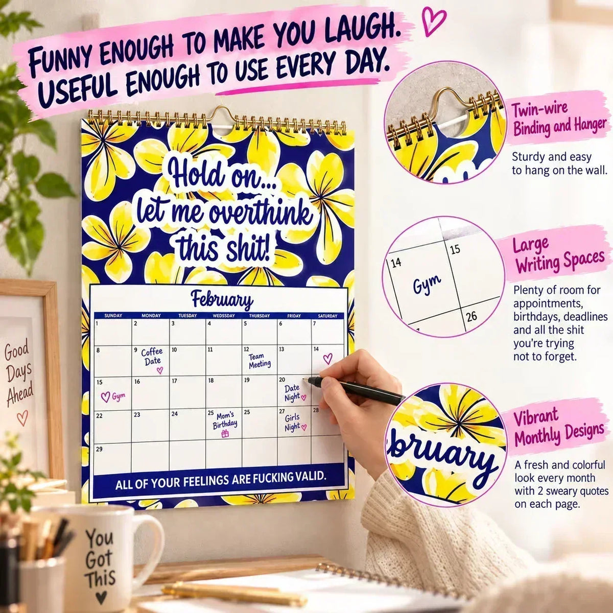 📅 2027 Sweary Humor Wall Calendar