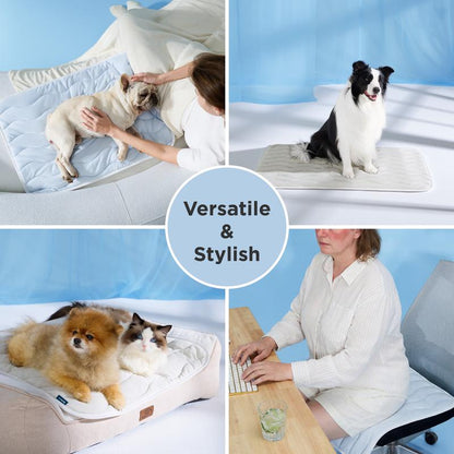 ❄️Breathable Pet Cooling Mat – No Water or Electricity Needed, Machine Washable, Lightweight & Portable, Safe Fabric Cooling for Dogs & Cats in Crate, Car & Home