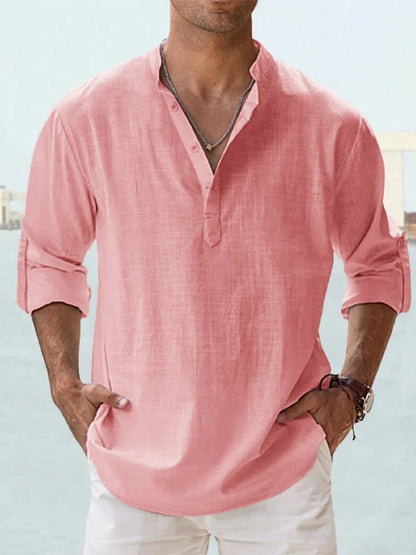 🔥Men's Cotton Linen Casual Long Sleeve Shirt