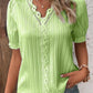V-Neck Plain Lace Elegant Shirt