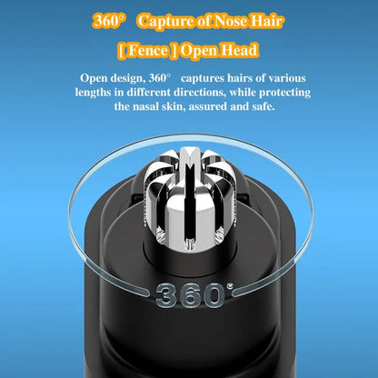 ⚡ Rechargeable Electric Nose Hair Trimmer, Portable Safe Round Head Mens Grooming Tool