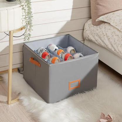 👟 Fabric Shoe Organizer Storage Box – Foldable, Large Capacity, Dustproof & Breathable for Closet & Bedroom 🧺✨