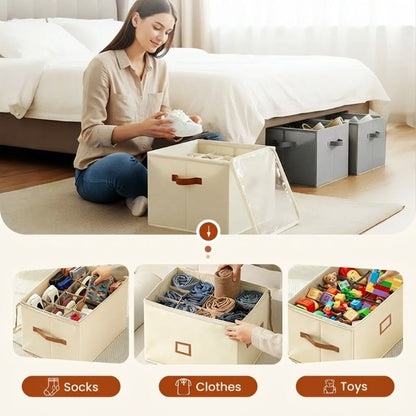 👟 Fabric Shoe Organizer Storage Box – Foldable, Large Capacity, Dustproof & Breathable for Closet & Bedroom 🧺✨