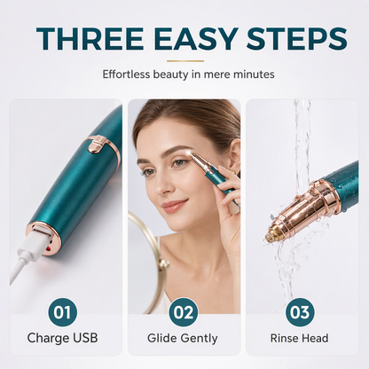 Electric Eyebrow Trimmer Pen with Built-in LED Light and USB Rechargeable Design