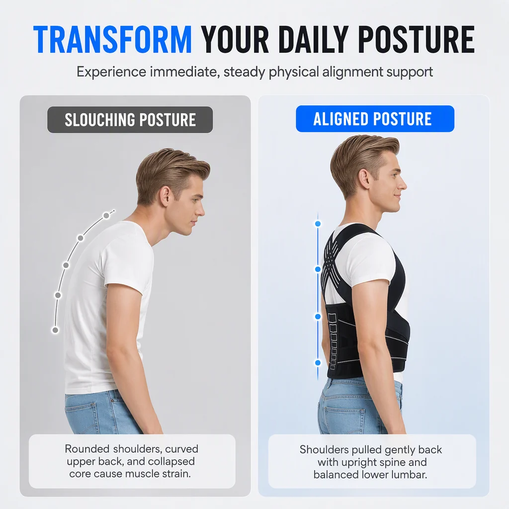 Strong Support Universal Adjustable Back Posture Corrector