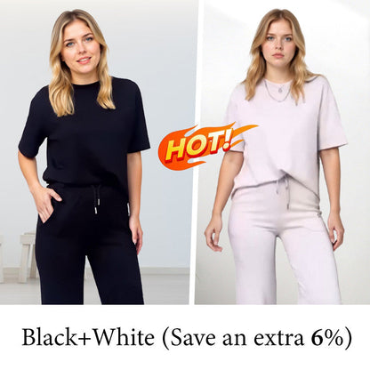 ✨Chic Women's 2-Piece Outfit – Comfy Top & Matching Pants