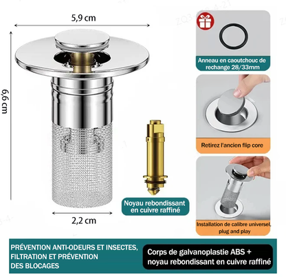 🔥Achetez-en 2, obtenez-en 1 gratuitement🔥Filtre d'évacuation au sol en acier inoxydable, qui isole des odeurs et prévient les insectes