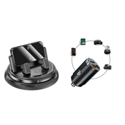 📱2-in-1 Car Phone Holder + Parking Number Plate – 360° rotation, fits heavy-duty cases. 🚗